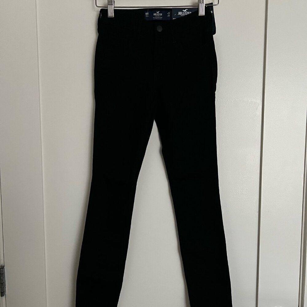 Hollister Jeans Womens 00R W23 L30 Black Mid Rise Super Skinny Denim NWT
